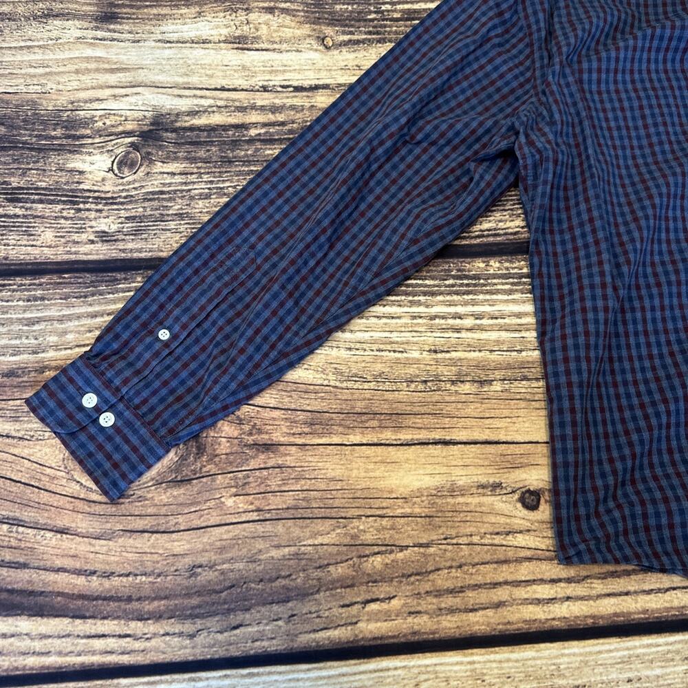 Brooks Brothers Mens Button Down Shirt Long Sleeve Checkered Blue Red Large - Picture 9 of 9